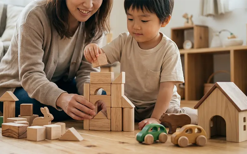 木のおもちゃで情緒を育てる