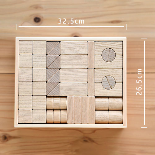 くりの木の積み木/木箱サイズ