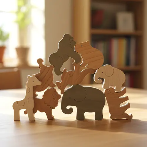 ごっこつみき【動物園】｜木のおもちゃ KURABOKKO