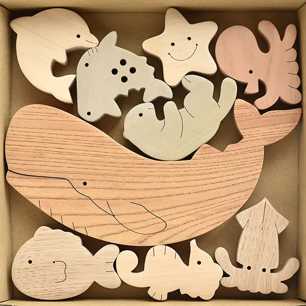 ゆらゆら積み木【クジラと海のなかま】