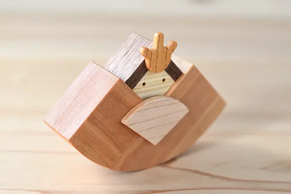 木のお雛さま（雛人形）名入れ可・コンパクトで飾りやすい｜森林工芸館