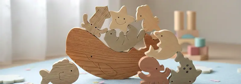 ゆらゆら積み木【クジラと海のなかま】｜KURABOKKO