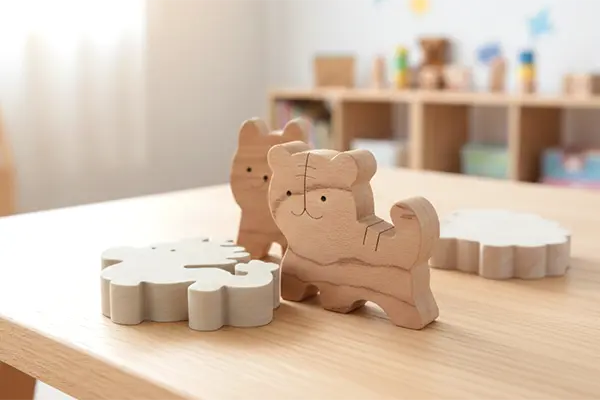 天然木で作られた木のおもちゃ