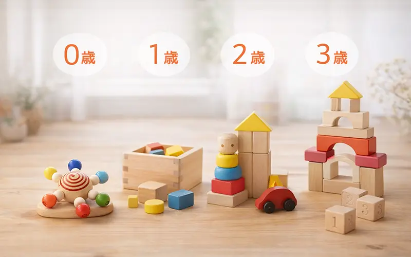 年齢別（0歳・1歳・2歳・3歳）の木のおもちゃの選び方